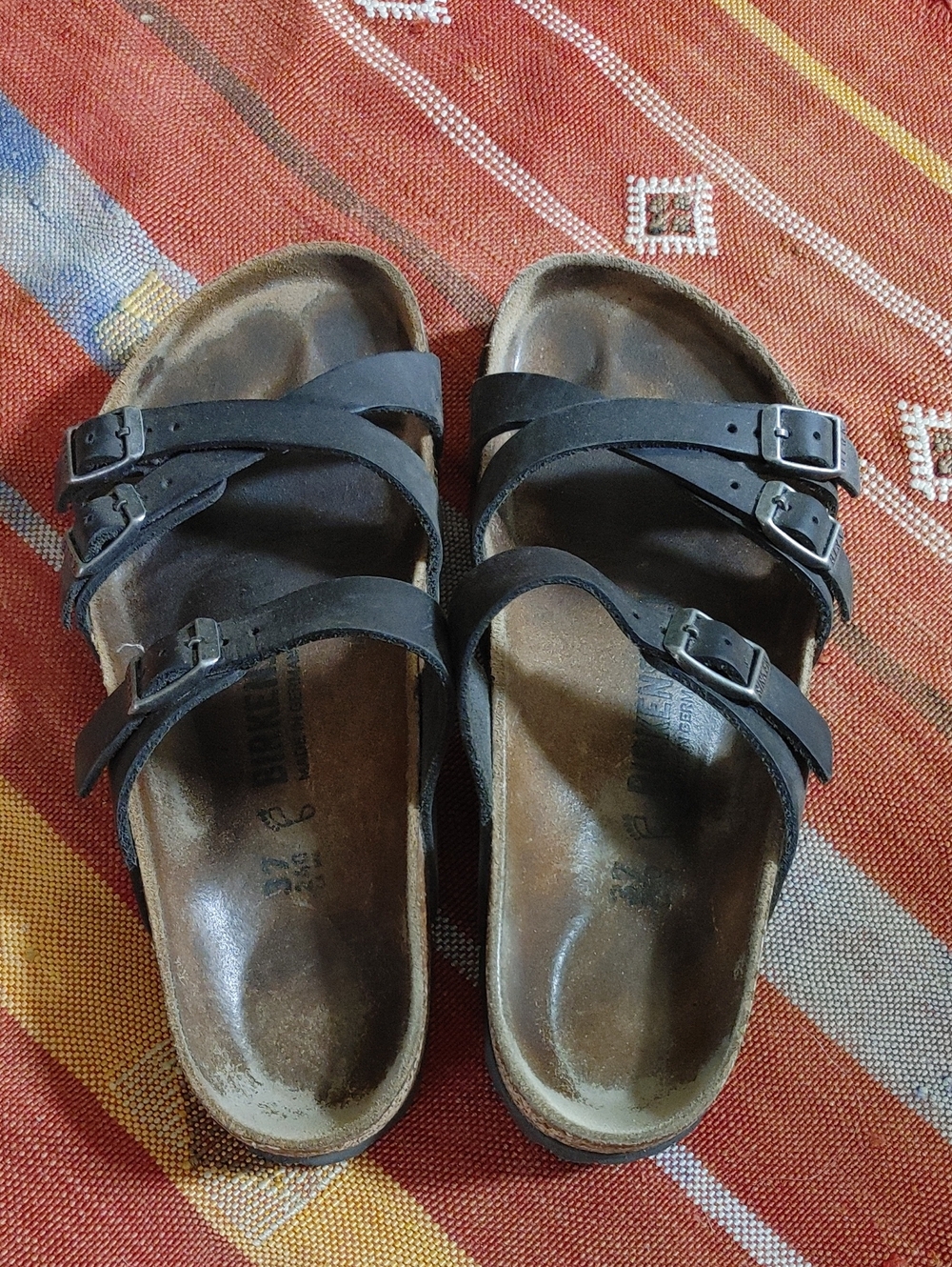 Birkenstock Franca 37 Reg Width Black Oiled Leather Franca Sandals